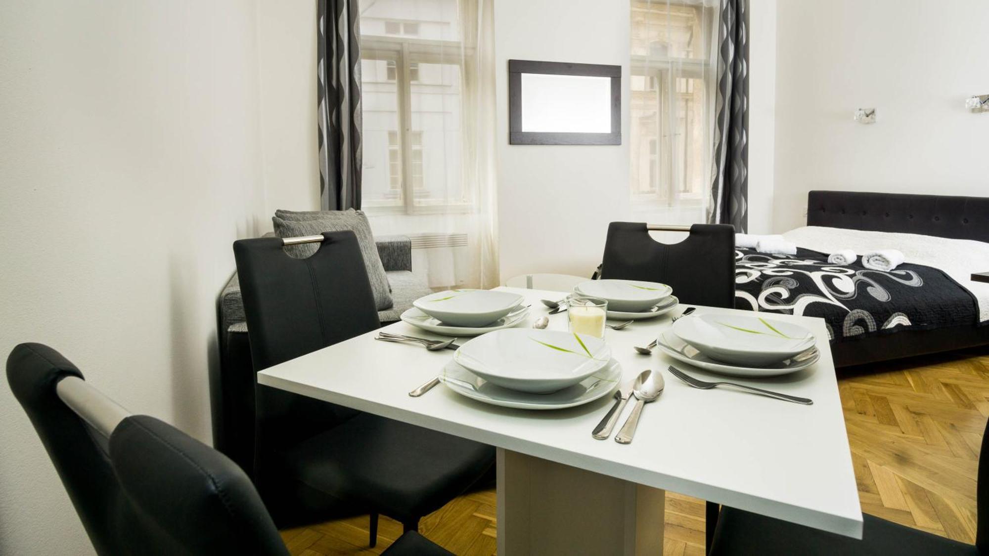 Black & White Apartment Prague By Wenceslas Square And Muzeum Номер фото