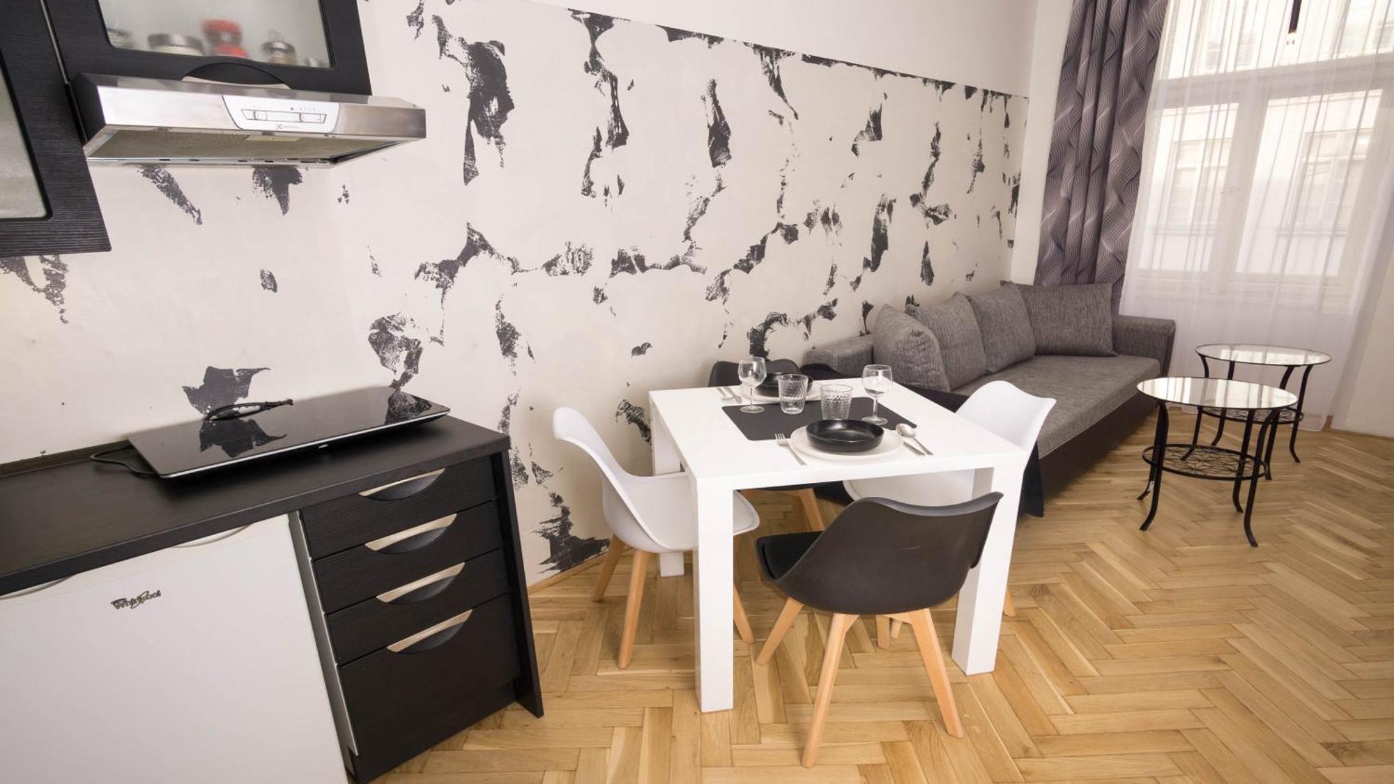 Black & White Apartment Prague By Wenceslas Square And Muzeum Номер фото
