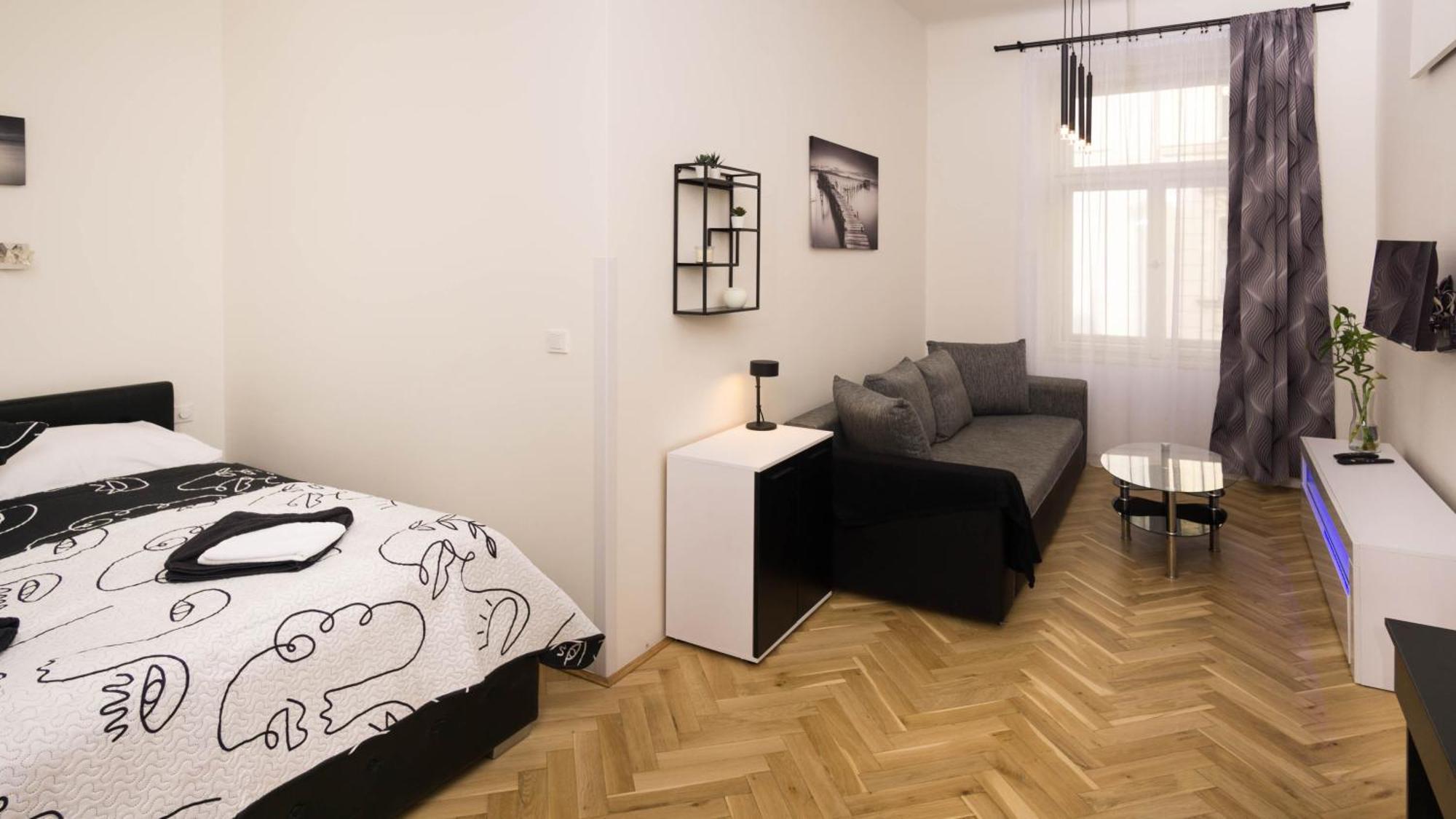 Black & White Apartment Prague By Wenceslas Square And Muzeum Экстерьер фото