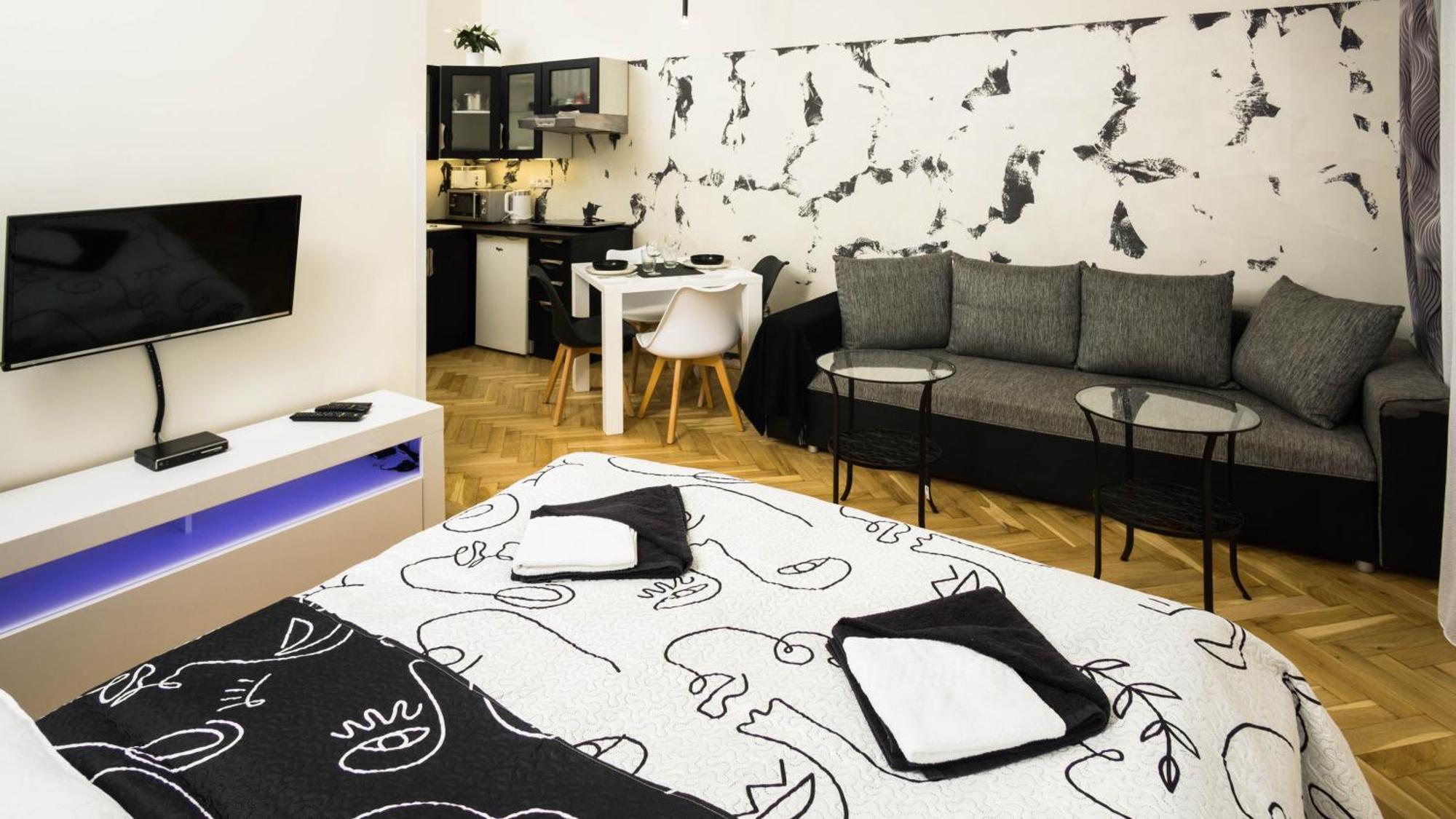 Black & White Apartment Prague By Wenceslas Square And Muzeum Экстерьер фото